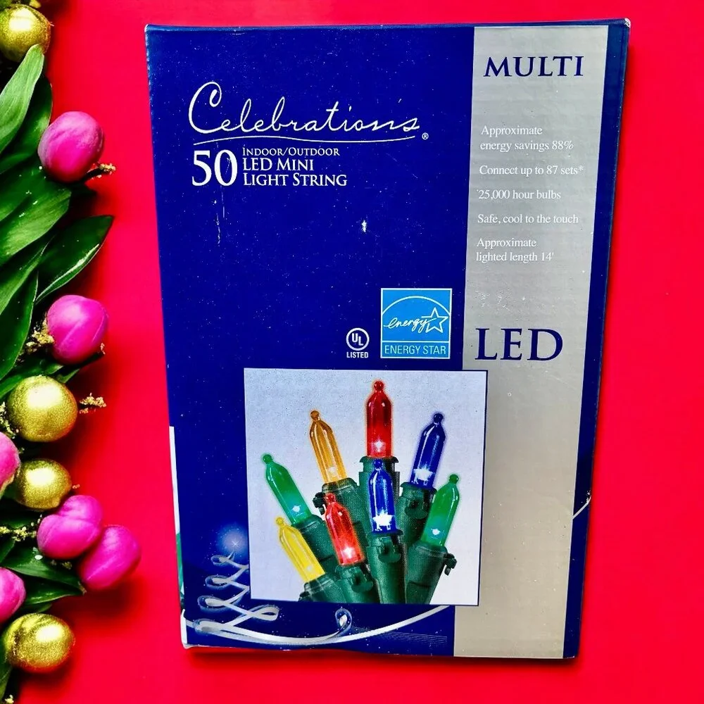 Celebrations LED 50 Multi Color Mini Lights 14 ft length Ace Hardware Box